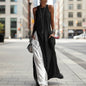 Women's Sleeveless Loose Contrast Color Dress with Pockets FitiqueFit