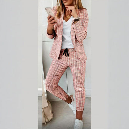 Women’s Plaid Two‑Piece Suit Set FitiqueFit