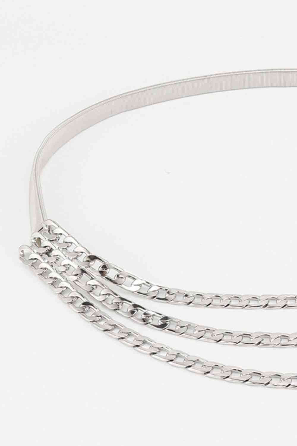 GlamourStyle Metal Triple-Layered Chain Belt – Eye-Catching Fashion Accessory See size chart under “more details” The Fashion Celestial
