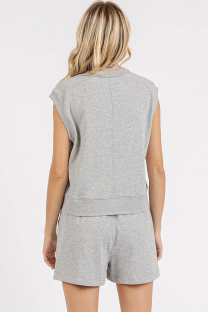 Mittoshop French Terry Crew Neck Top and Shorts Set West2East Surf