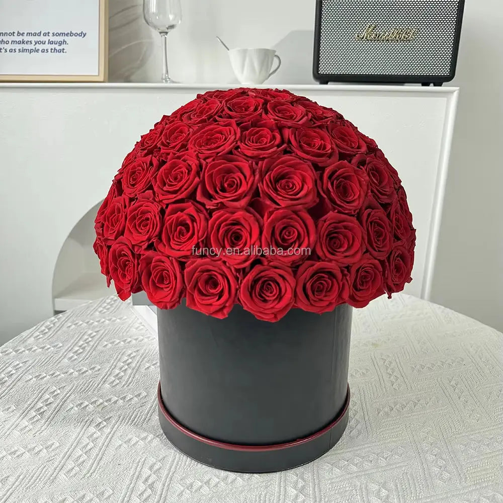Elegant Custom Logo Preserved Roses Gift Box - Perfect for Mother's Day and Special Occasions