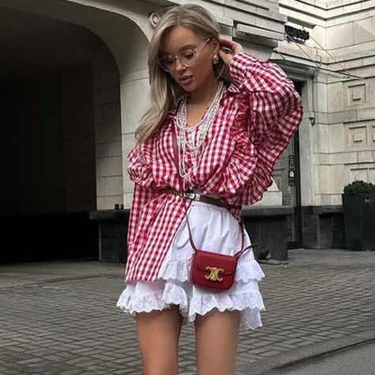 Personality New Cotton Plaid Women's Shirt See size chart under “more details” The Fashion Celestial