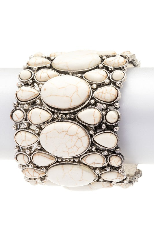 Turquoise Stone Statement Cuff Bangle Shop Style & More | Fresh Looks, Everyday Deals & Free Shipping