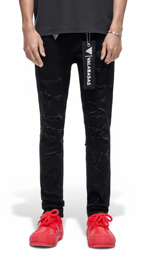 Valabasas Edge Skinny Jeans - Jet Black Denim Exchange