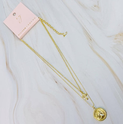 Cross And Coin Layered Necklace Shop Style & More | Fresh Looks, Everyday Deals & Free Shipping
