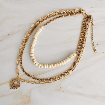 Resin Bead Golden Heart Layered Necklace Shop Style & More | Fresh Looks, Everyday Deals & Free Shipping