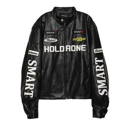 Women's Loose Letter Racing Motorcycle Jacket See size chart under “more details” The Fashion Celestial