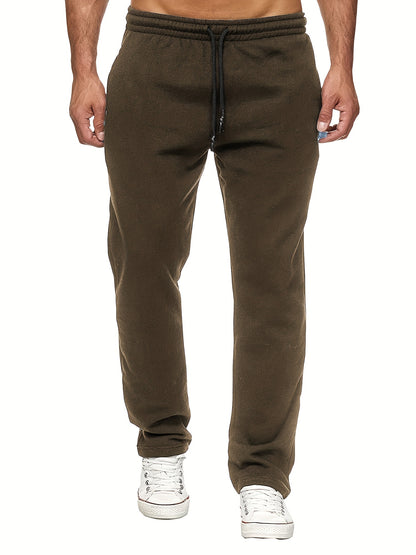 Men'S Fashion Casual Solid Color Fleece-Lined Joggers NovaCart