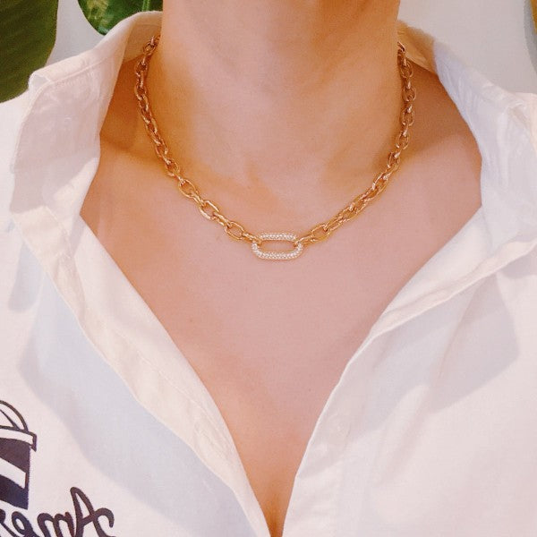 Pave Lock Chain Necklace Shop Style & More | Fresh Looks, Everyday Deals & Free Shipping