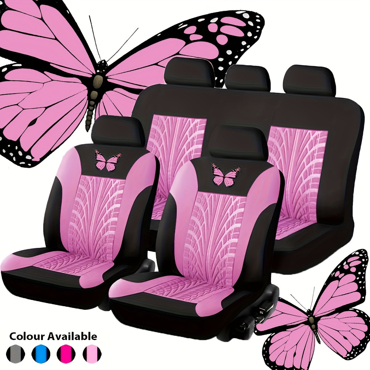 Butterfly Heat Transfer Craft Car Seat Cover for 5 Seats (Universal Type) NovaCart