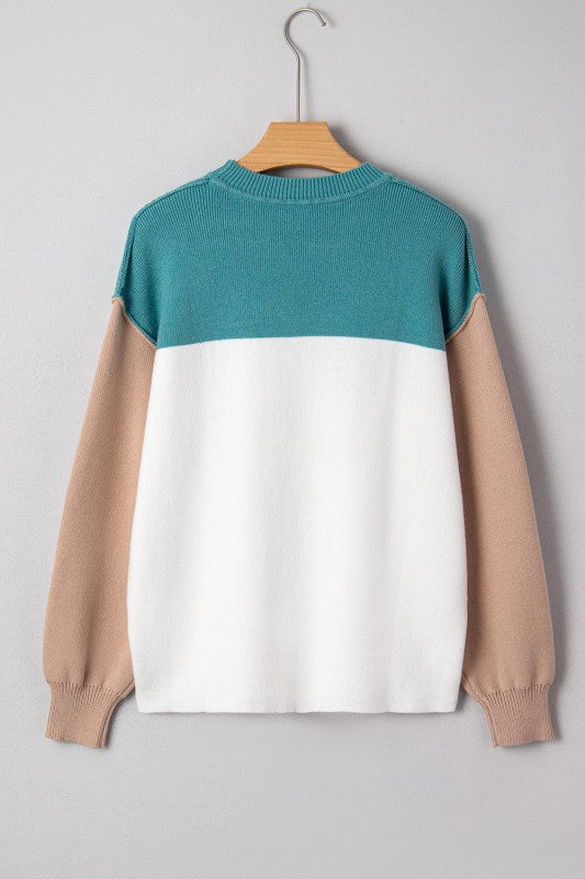 Colorblock Ribbed Knit Long Sleeve Sweater Shop Style & More | Fresh Looks, Everyday Deals & Free Shipping