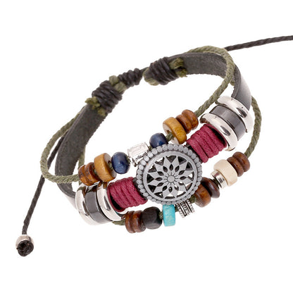 Retro Personality Cowhide Bracelets, Fashion Temperament Beaded Leather Bracelets, New Bracelets NovaCart