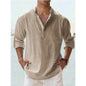 Men's Cotton Linen Long Sleeve Casual Shirt  Loose Tops SnagBag