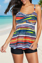 Printed Split Boxer Swimsuit – Two-Piece Set for Women FitiqueFit