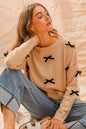 SO ME Ribbon Bow Applique Sweater FitiqueFit