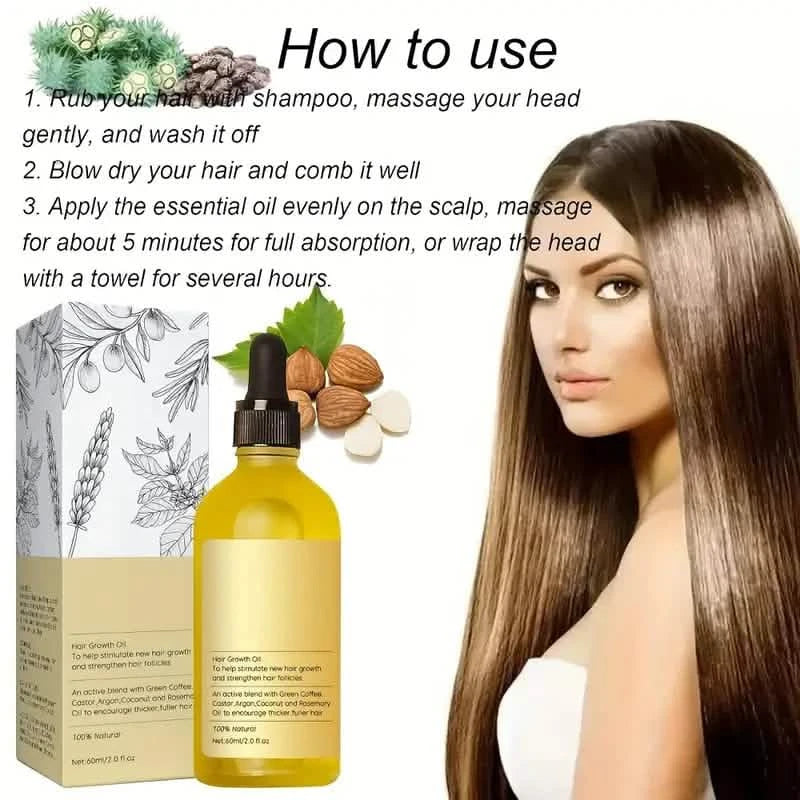 Hair Growth Oil & Scalp Treatment Plant Extract for Dry Damaged Hair DailySale