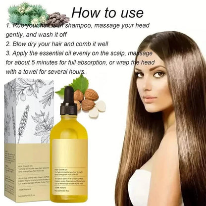 Hair Growth Oil & Scalp Treatment Plant Extract for Dry Damaged Hair DailySale