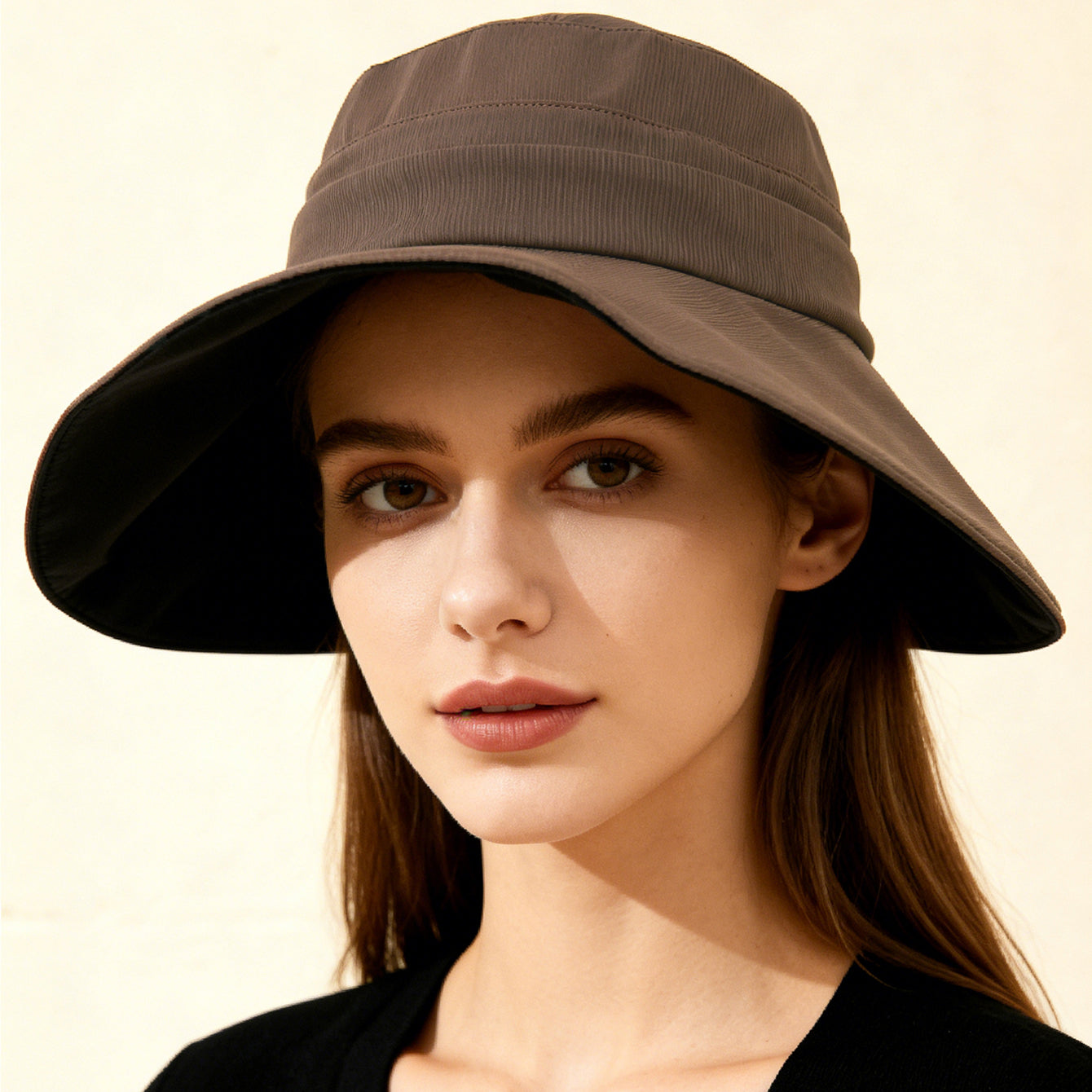 Women's Wide-Brim Striped Sun Hat | Lightweight Outdoor UV Protection FitiqueFit