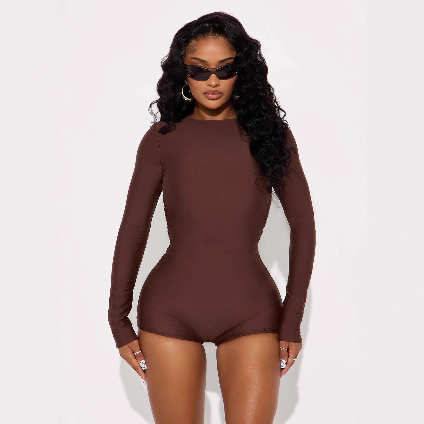 High-elastic Crewneck Long-sleeve Tight-fitting Casual Sports Jumpsuit New Era Fashion LLc