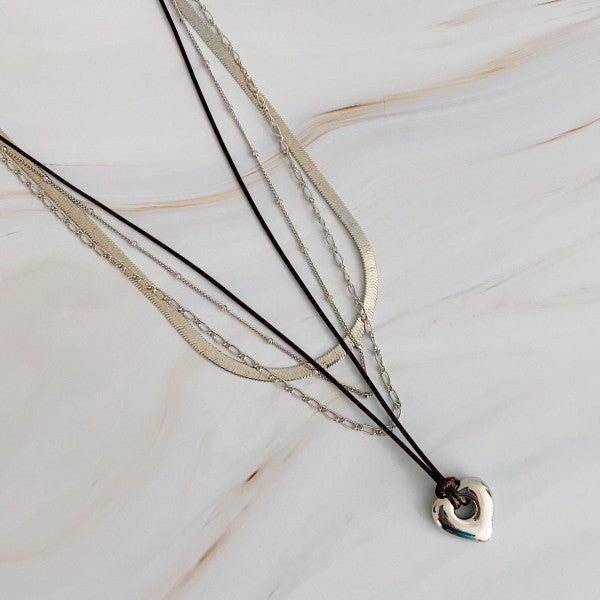 Perfectly Layered Heart And Chain Necklace Shop Style & More | Fresh Looks, Everyday Deals & Free Shipping
