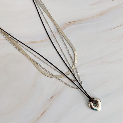 Perfectly Layered Heart And Chain Necklace Shop Style & More | Fresh Looks, Everyday Deals & Free Shipping