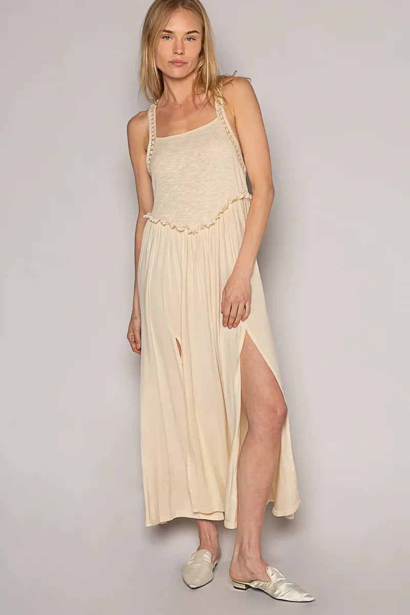 POL Frill Slit Square Neck Cami Dress West2East Surf