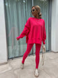 Women’s Casual Sweater Suit – Loose Split Top & Fitted Trousers Set FitiqueFit