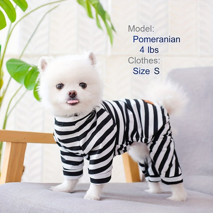 Striped Onesie Pajamas for Pet Dogs NovaCart