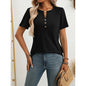 Women’s Notch V‑Neck Short‑Sleeve Tunic Top FitiqueFit