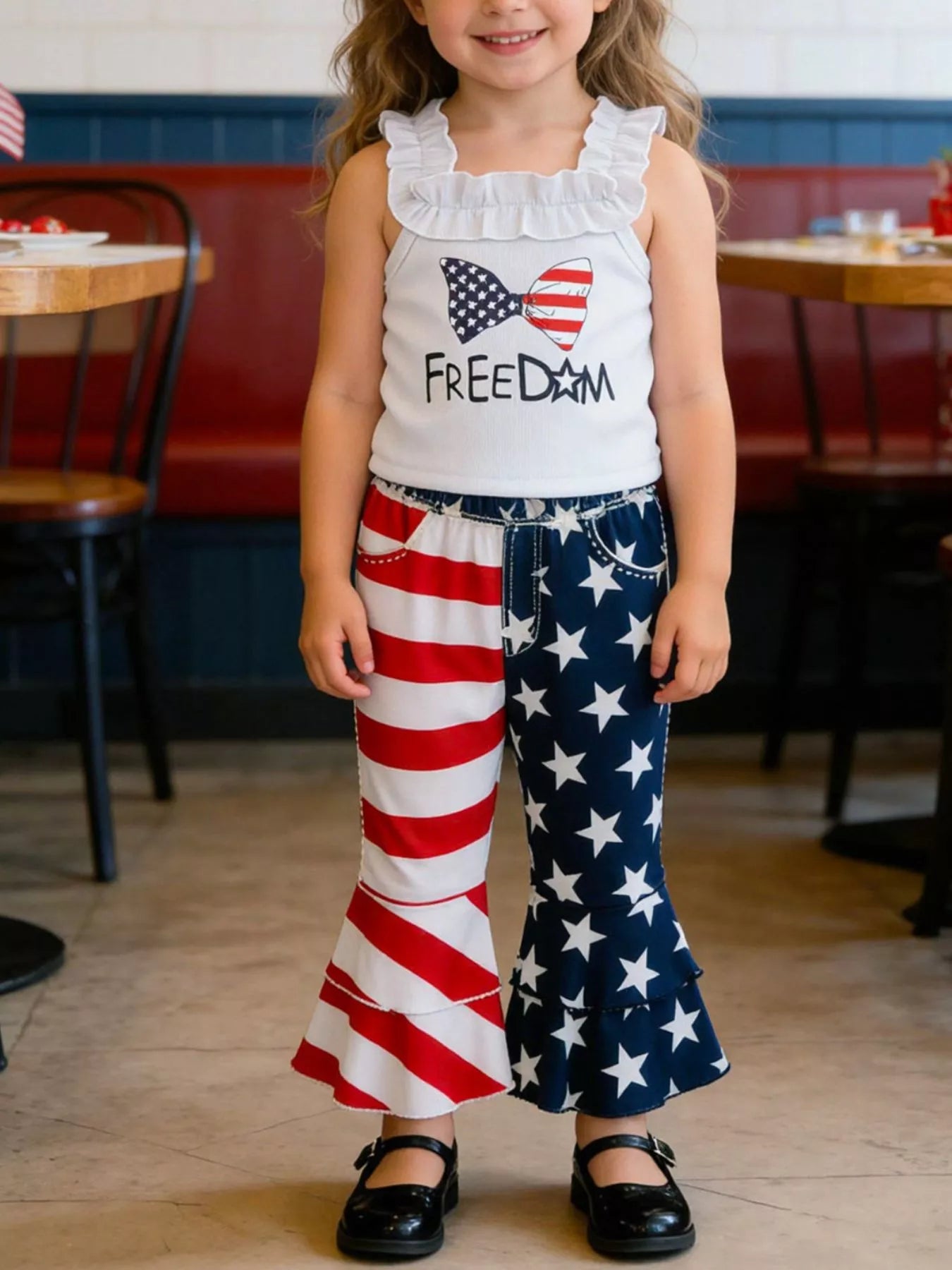 Children's Patriotic Freedom Ruffle Tank and Pants Set New Era Fashion LLc