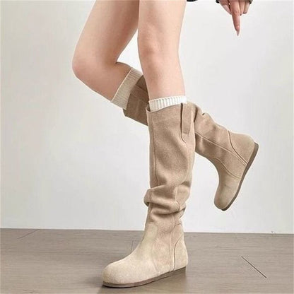 🖤 Creeper Knight Flat Heel Cowboy Boots for Women FitiqueFit
