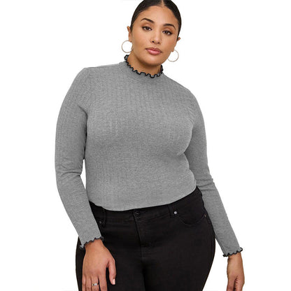 Women's Half-high Collar Long Sleeves T-shirt Slim Bottoming Shirt See size chart under “more details” The Fashion Celestial