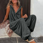 Women’s Sleeveless Hooded Relaxed Fit Jumpsuit FitiqueFit