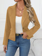 Women's Slim Fit Solid Color Blazer – French Style Long Sleeve Jacket FitiqueFit