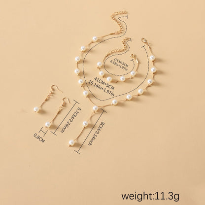 Elegance Pearl Earrings & Necklace Ensemble (MAC313) Mariam's Collection