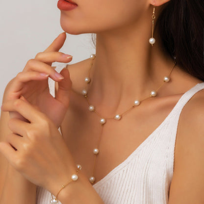 Elegance Pearl Earrings & Necklace Ensemble (MAC313) Mariam's Collection