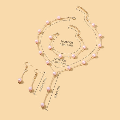 Elegance Pearl Earrings & Necklace Ensemble (MAC313) Mariam's Collection