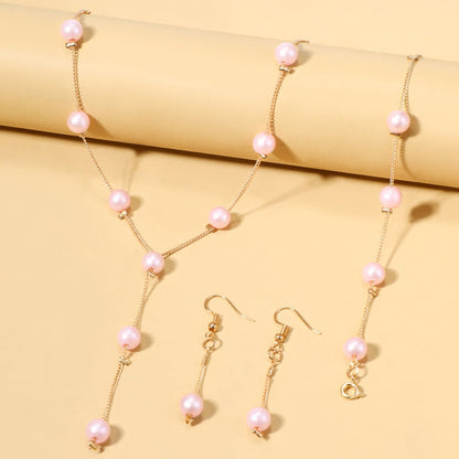 Elegance Pearl Earrings & Necklace Ensemble (MAC313) Mariam's Collection