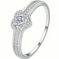 Elegant 925 Sterling Silver Heart Ring with Sparkling Zirconia