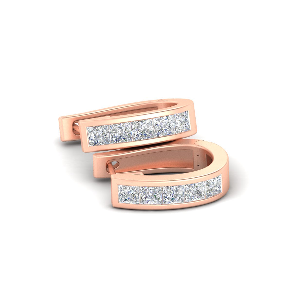 Channel Set Huggie Hoop Earring Fascinating Diamonds
