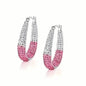Elegant Dual Tone Gradient Glitter Hoop Earrings