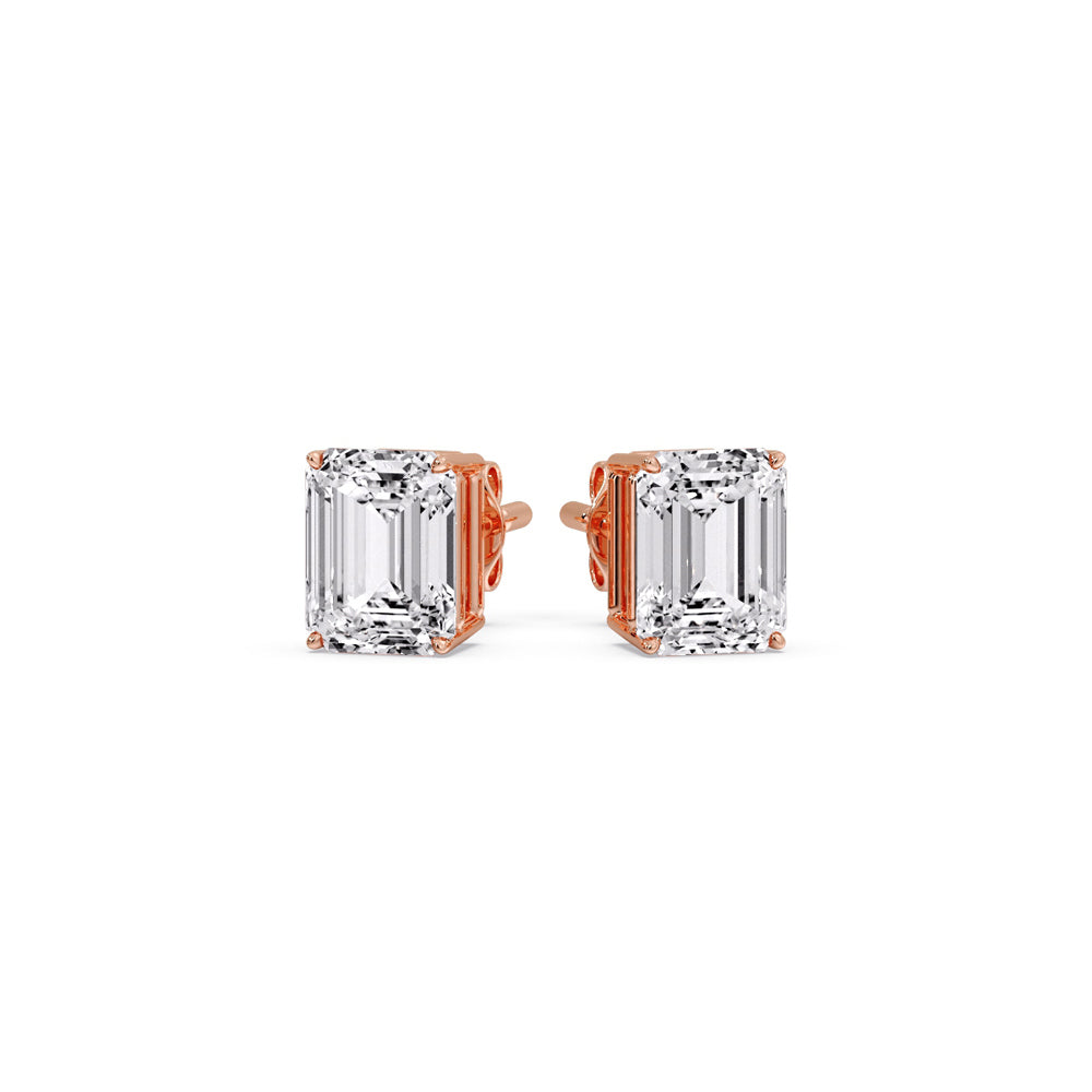 Emerald Cut Diamond Stud Earrings Fascinating Diamonds