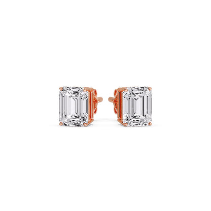 Emerald Cut Diamond Stud Earrings Fascinating Diamonds