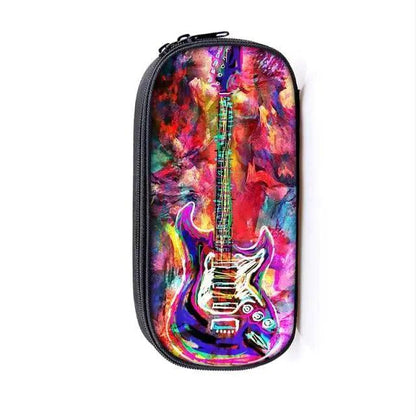 Elegant Music Note Piano Pen Case Holder Stylish Black/White Pencil Bag Guitar Pencil Case Unique Stationery Case For School Stevvex