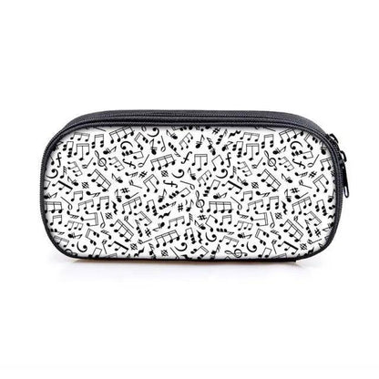Elegant Music Note Piano Pen Case Holder Stylish Black/White Pencil Bag Guitar Pencil Case Unique Stationery Case For School Stevvex