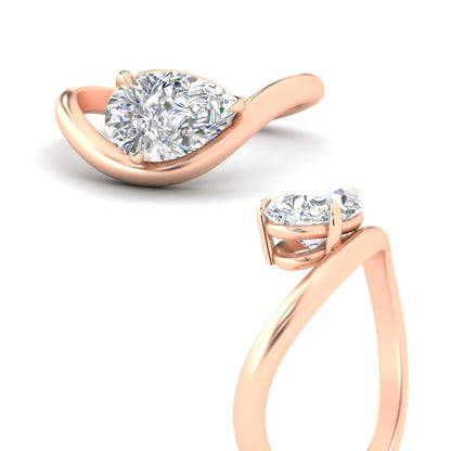 Curve Wave Pear Shaped Solitaire Diamond Ring Fascinating Diamonds