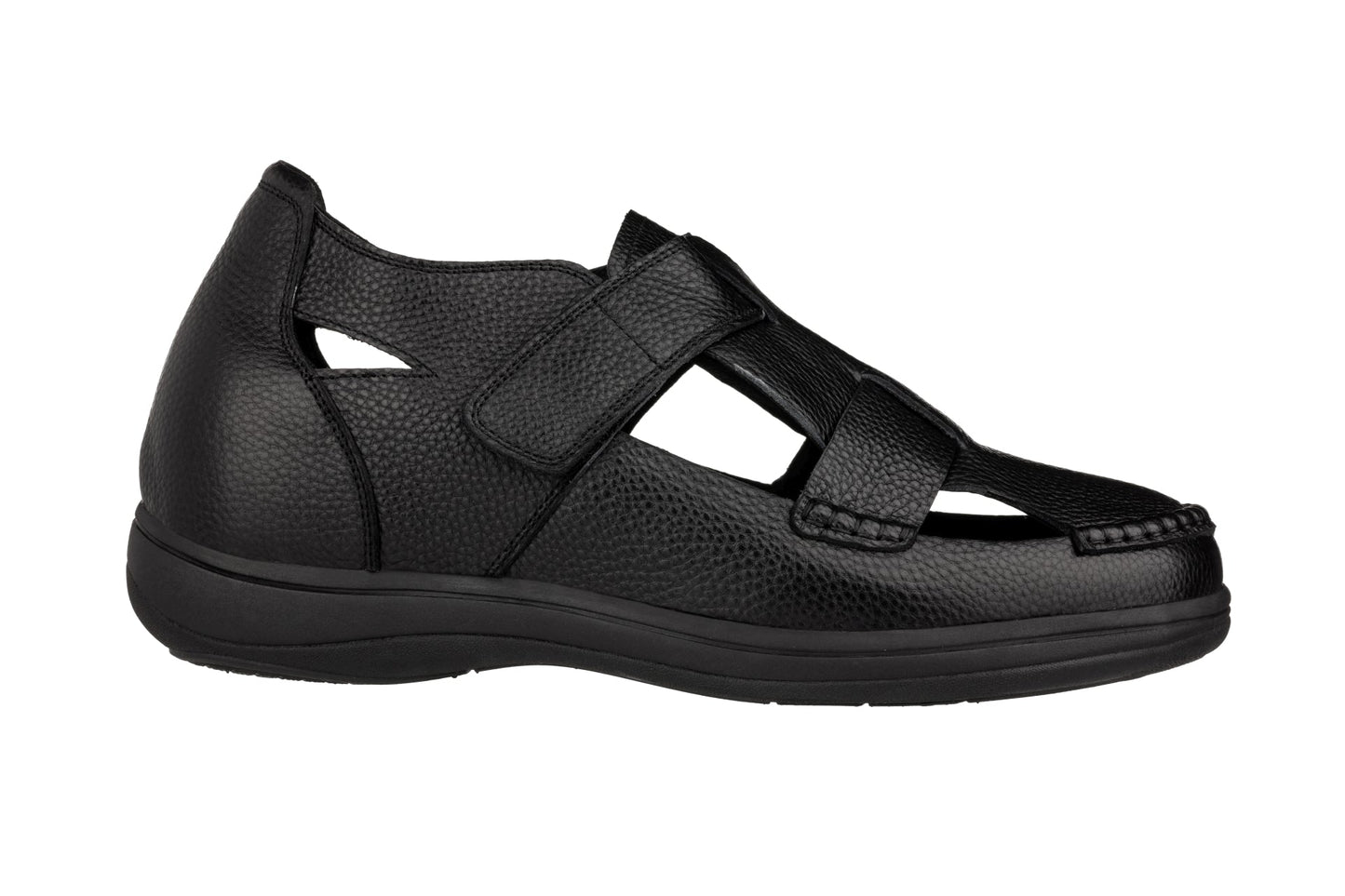 CALTO - K2661 - 3.2 Inches Taller (Black) - Casual Fisherman Sandal Tallmenshoes.com