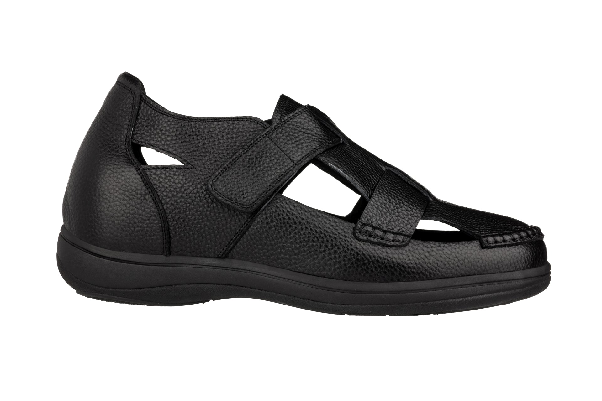 CALTO - K2661 - 3.2 Inches Taller (Black) - Casual Fisherman Sandal Tallmenshoes.com