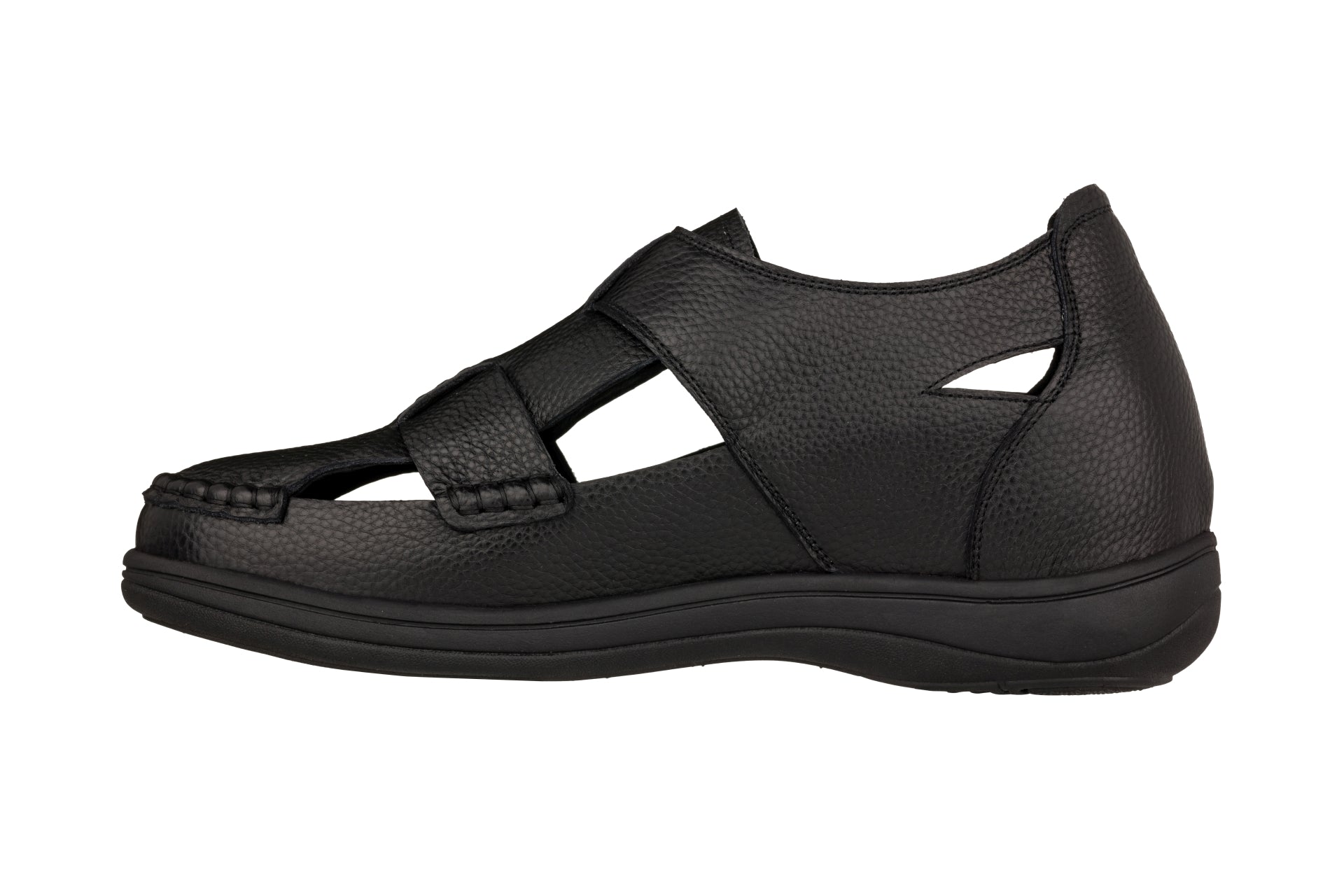 CALTO - K2661 - 3.2 Inches Taller (Black) - Casual Fisherman Sandal Tallmenshoes.com