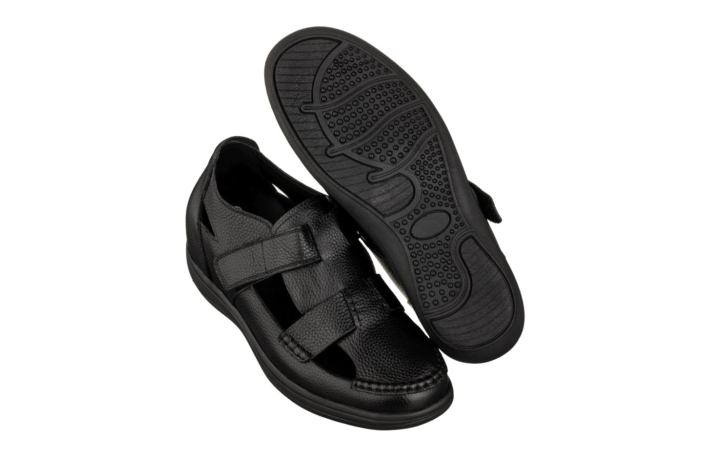 CALTO - K2661 - 3.2 Inches Taller (Black) - Casual Fisherman Sandal Tallmenshoes.com